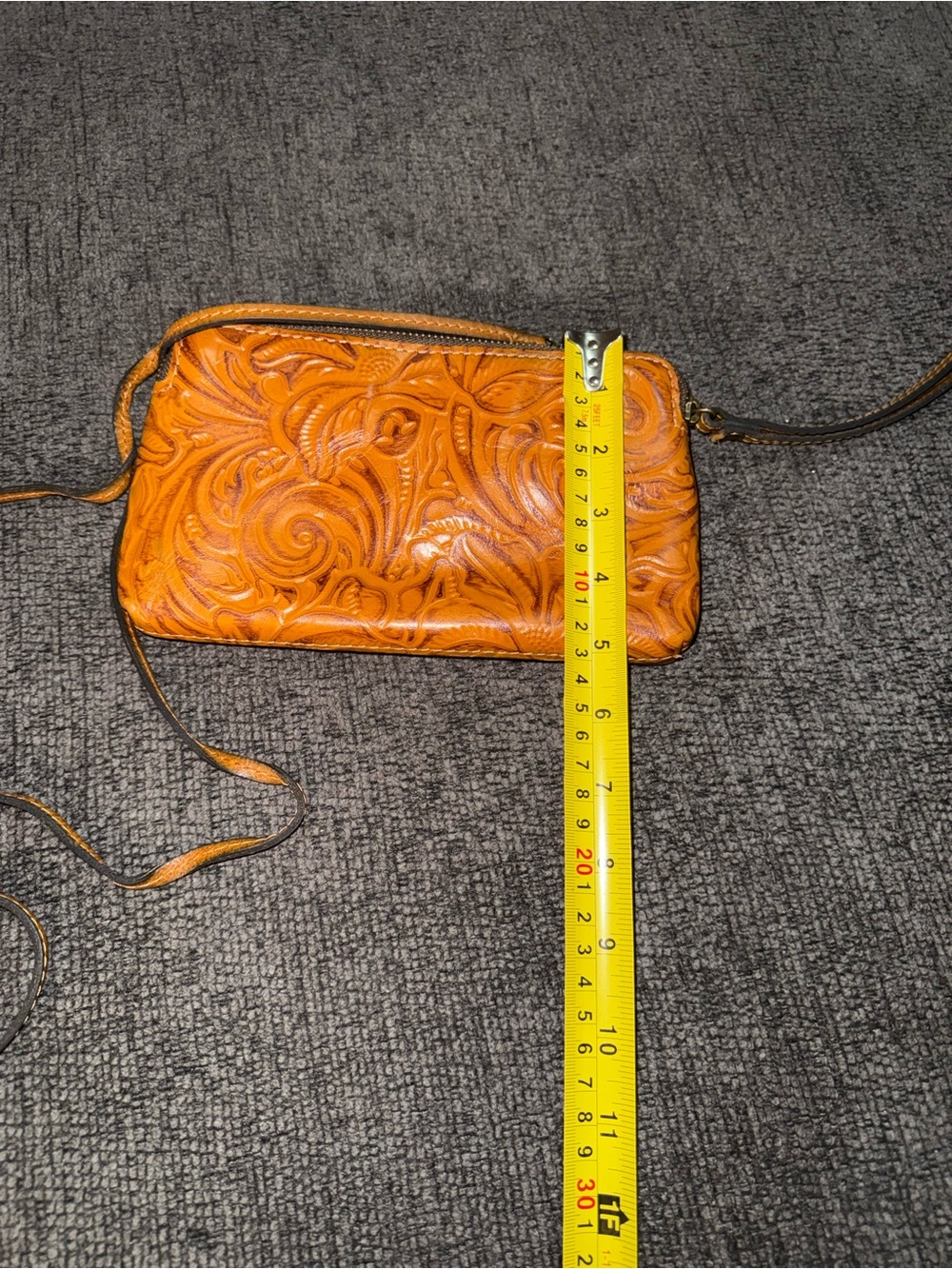 Patricia Nash Apricale Gold Tooled Leather Crossbody Wristlet Bag - Picture 6 of 10